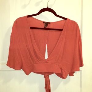 Forever 21 open back tie crop top